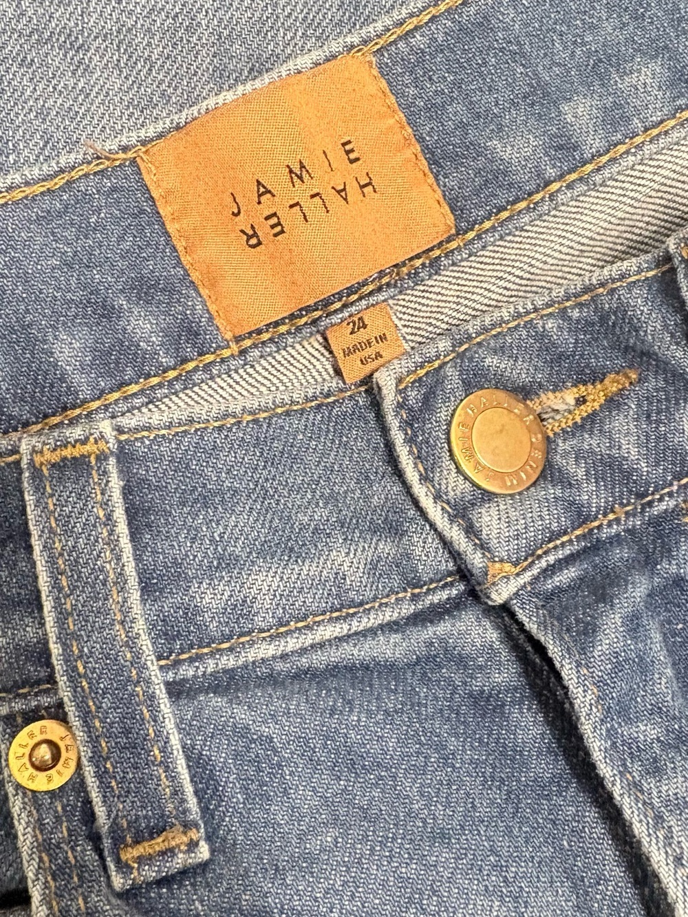 Jamie Haller Kenickie Jeans in Distressed Indigo 24 waist measures 26” - Picture 7 of 9